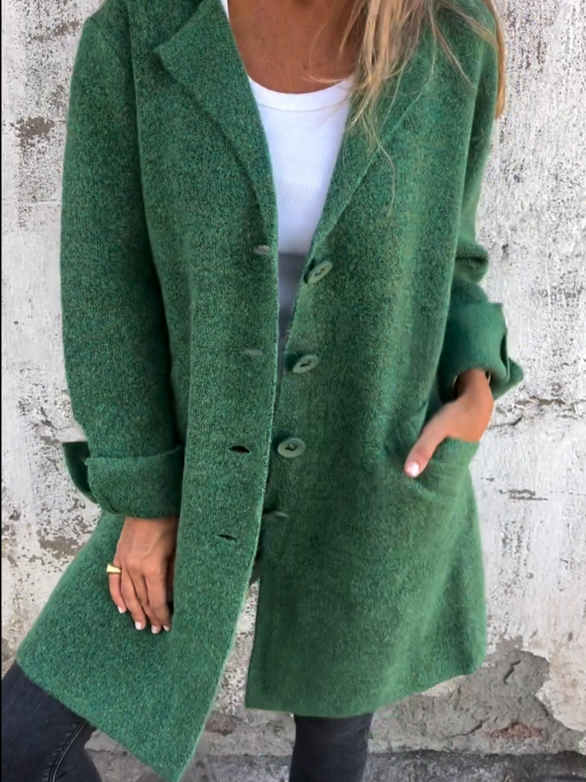 Marlow | Wool Cardigan with Collared Button Front