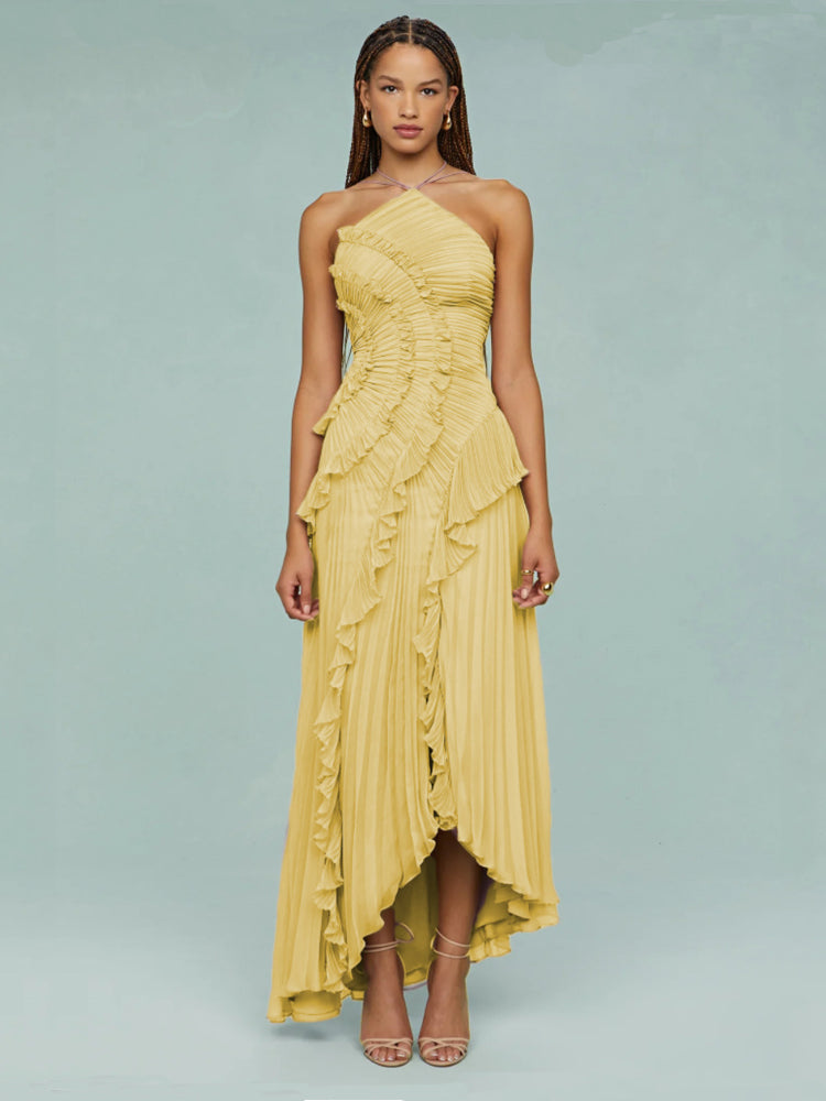 Ursine™ | Abigail - Asymmetric Pleated Dress