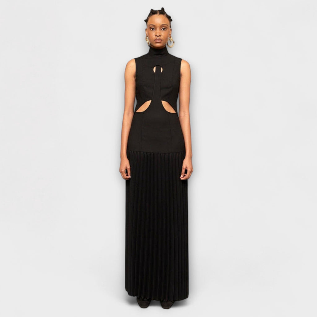 Style200™ | Kristen - Stylish Maxi Dress with Pleats & Cutouts for Any Occasion