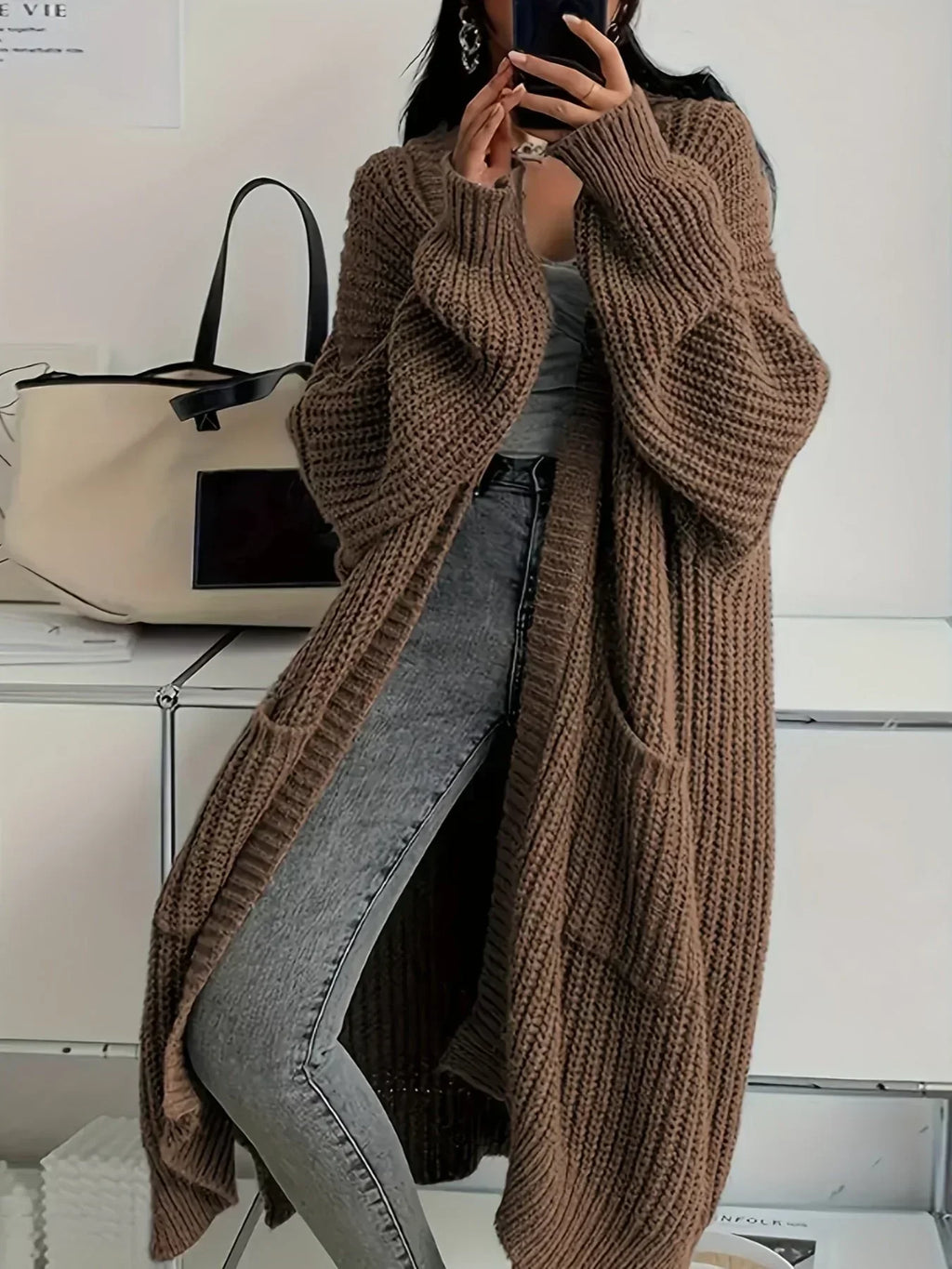 Blake | Long Cardigan with Chunky Ribbed Knit