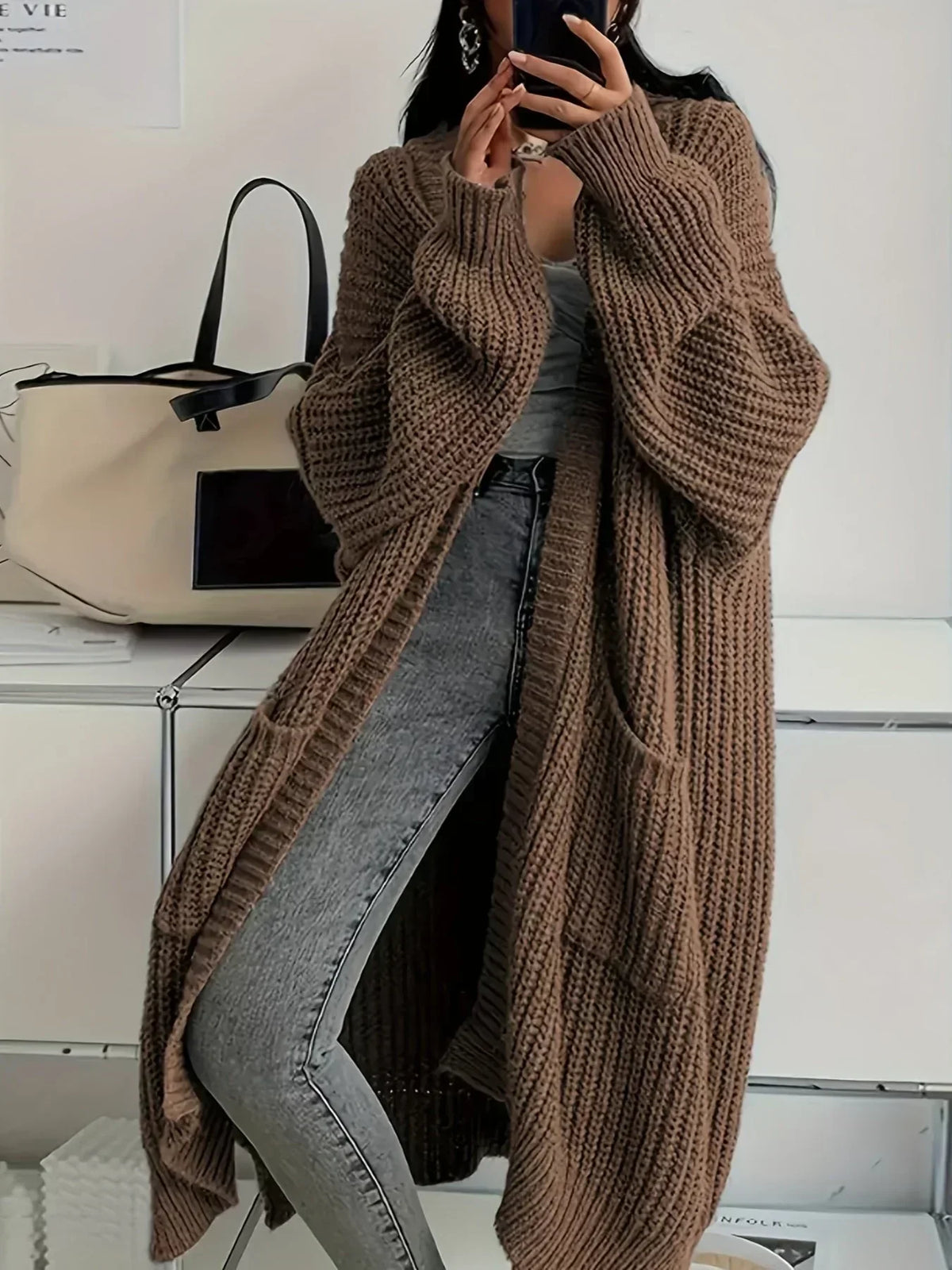 Blake | Long Cardigan with Chunky Ribbed Knit