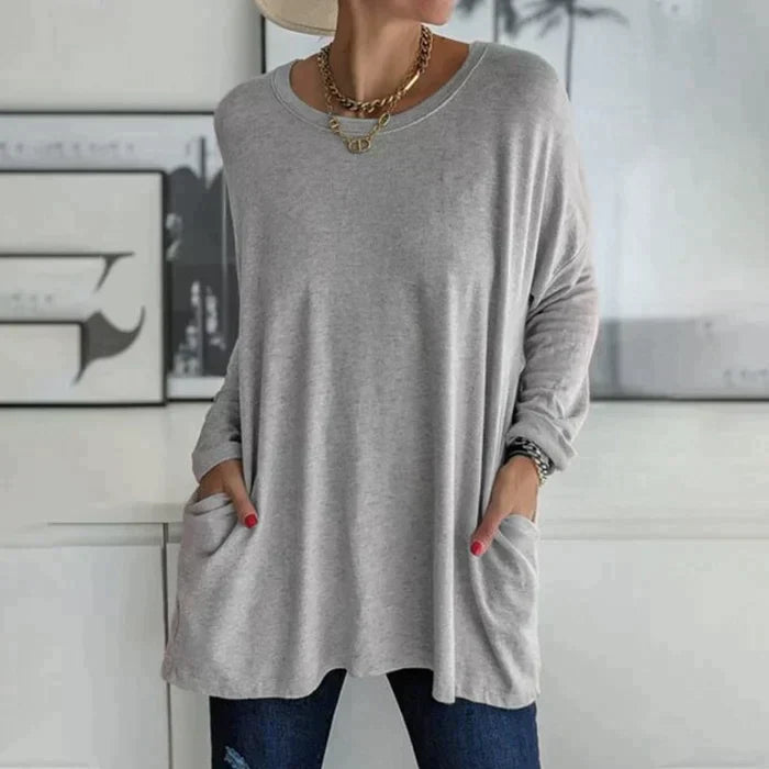 Ruby™ | Women's Oversized Long Sleeve Tunic Top with Pockets