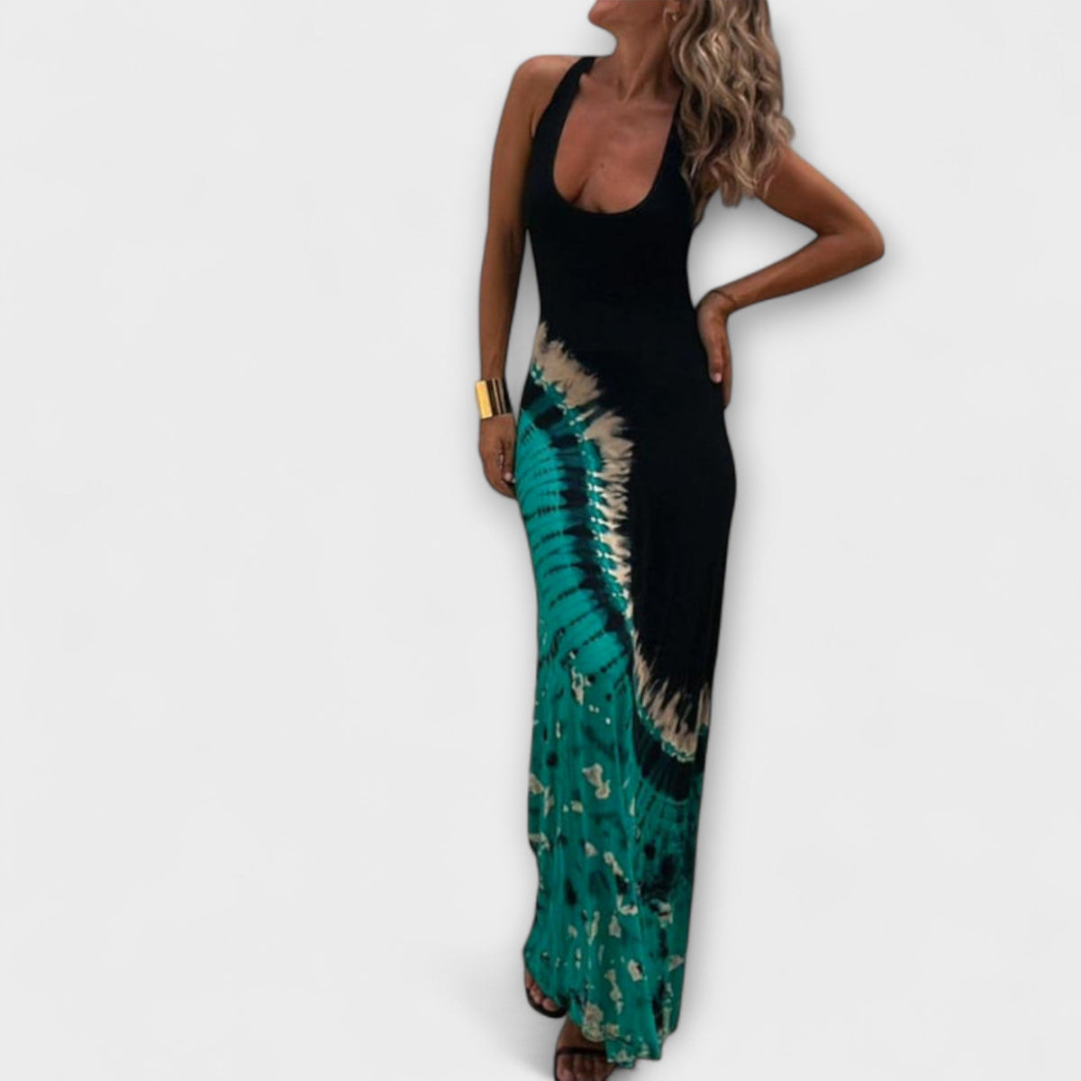 Style200™ | Starry Sky Tie-Dye Maxi Dress for Special Occasions