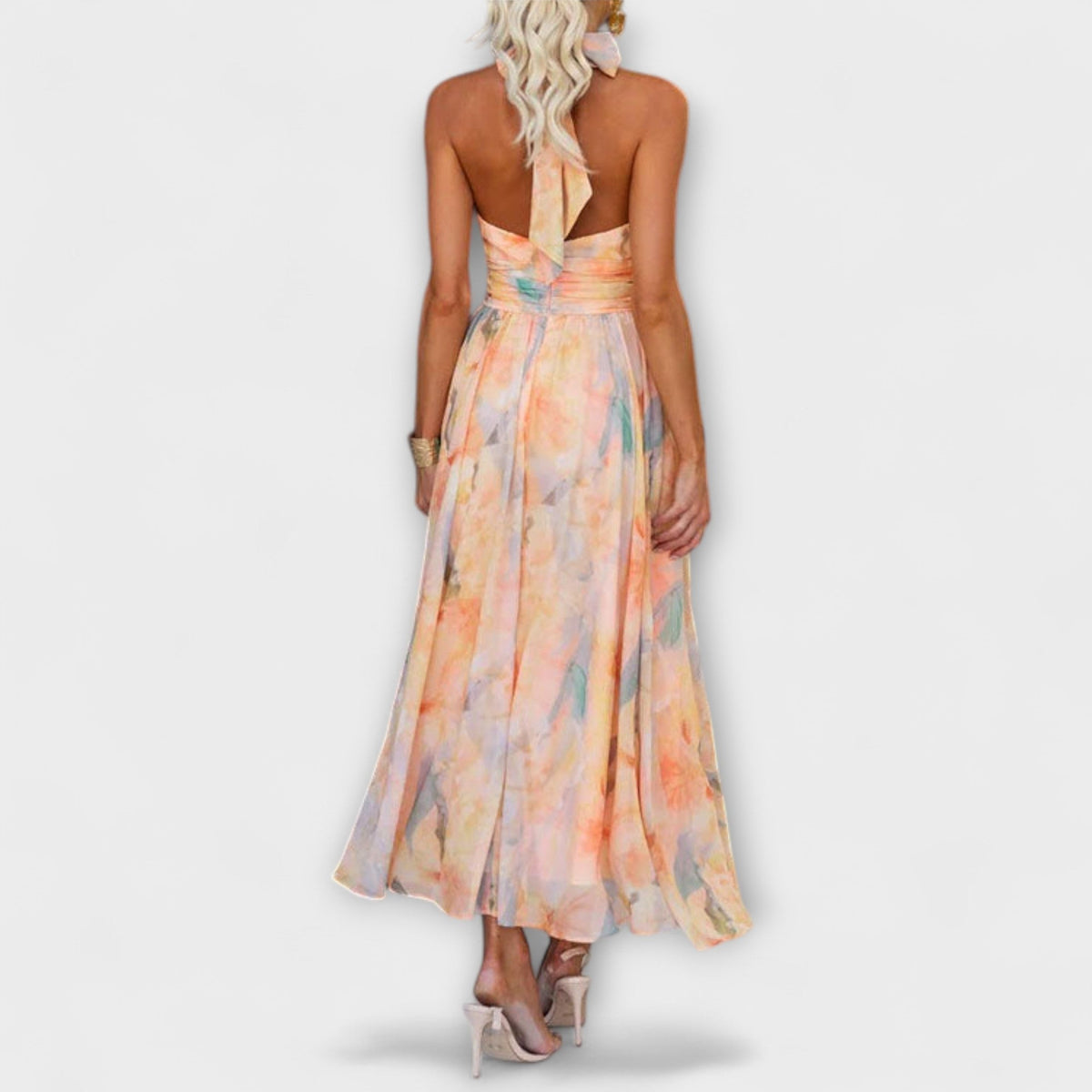 Style200™ | Chic Halter-Neck Maxi Dress for Summer Events