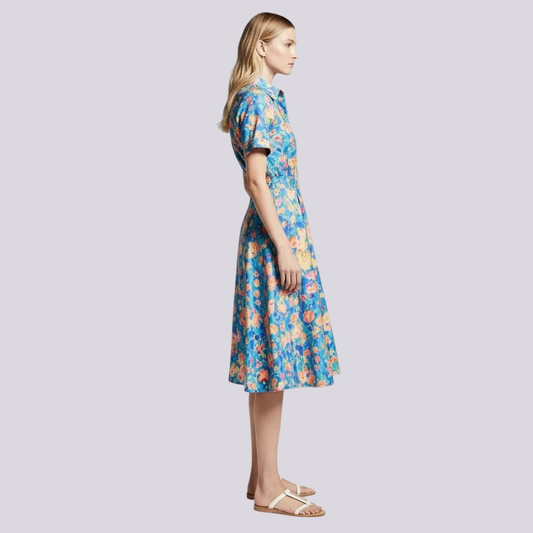 Eloria | Floral Shirt-Style Midi Dress