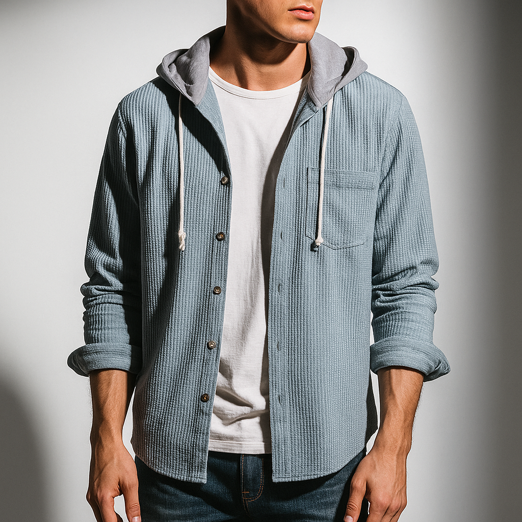 Bordeaux Hooded Cord Shirt