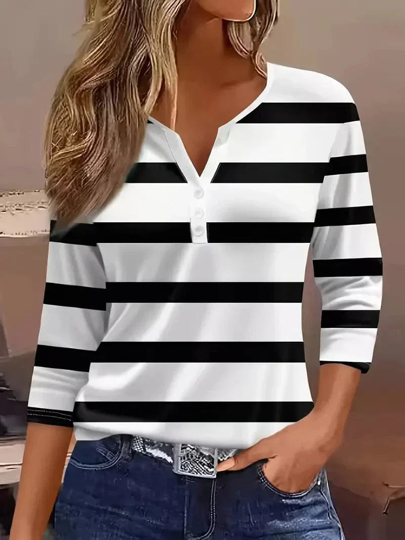 Amelia™ | Striped V-Neck Top
