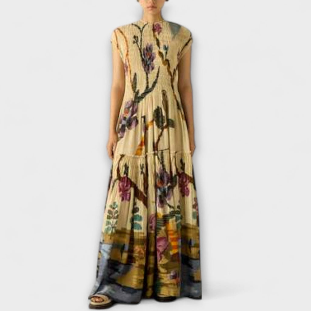 Style200™ | Amanda - Pleated Print Maxi Dress for Events