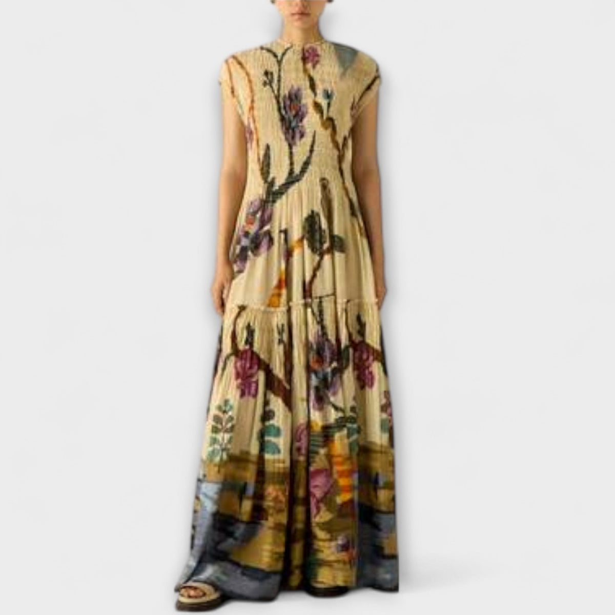 Style200™ | Amanda - Pleated Print Maxi Dress for Events
