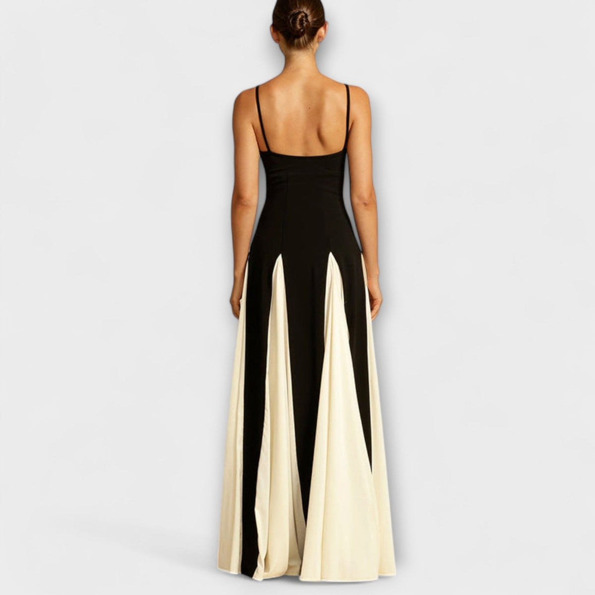 Style200™ | Ember - A-Line Maxi Dress with Tulle Panels for Special Occasions