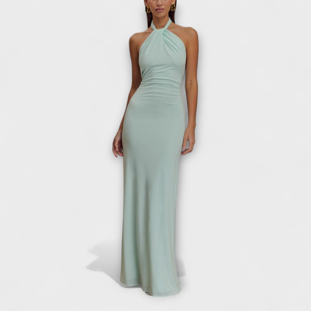 Style200™ | Lagoon - Chic Slinky Halter Maxi Dress for Any Occasion