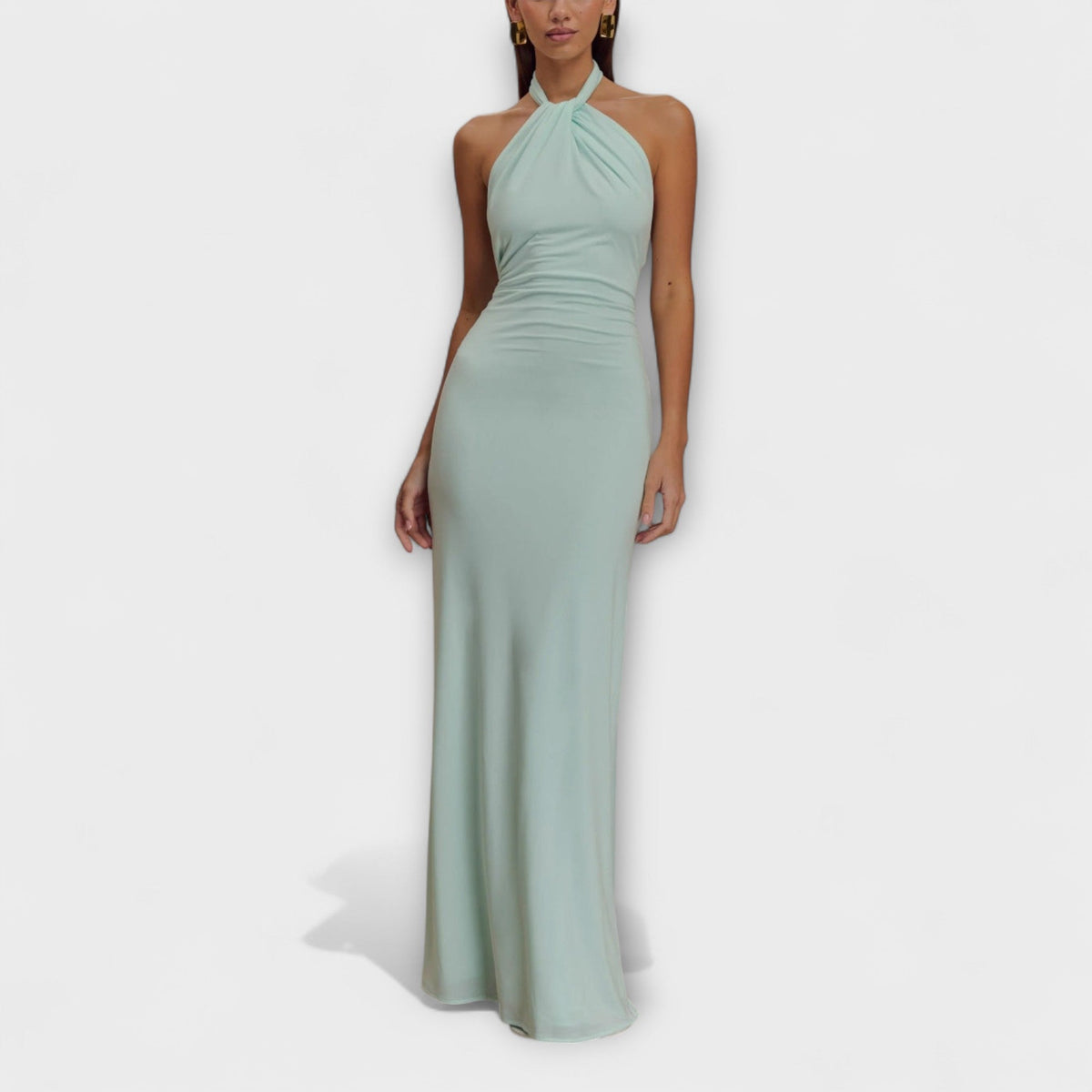 Style200™ | Lagoon - Chic Slinky Halter Maxi Dress for Any Occasion