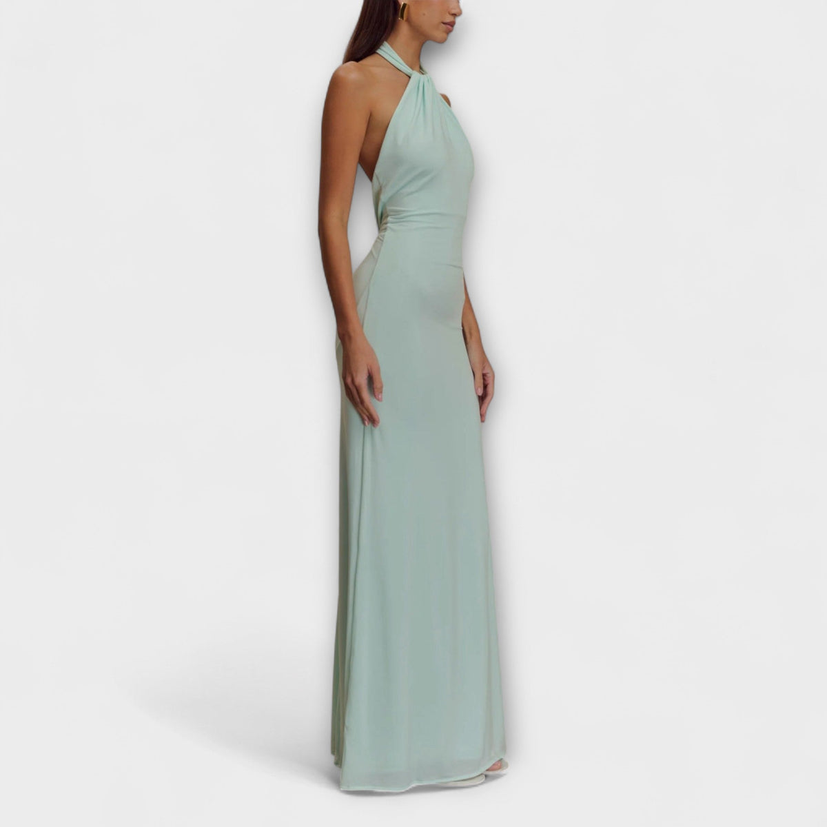 Style200™ | Lagoon - Chic Slinky Halter Maxi Dress for Any Occasion