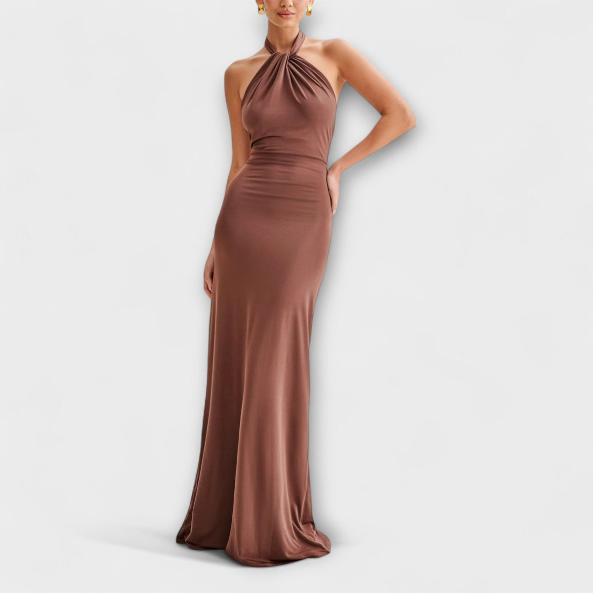 Style200™ | Lagoon - Chic Slinky Halter Maxi Dress for Any Occasion