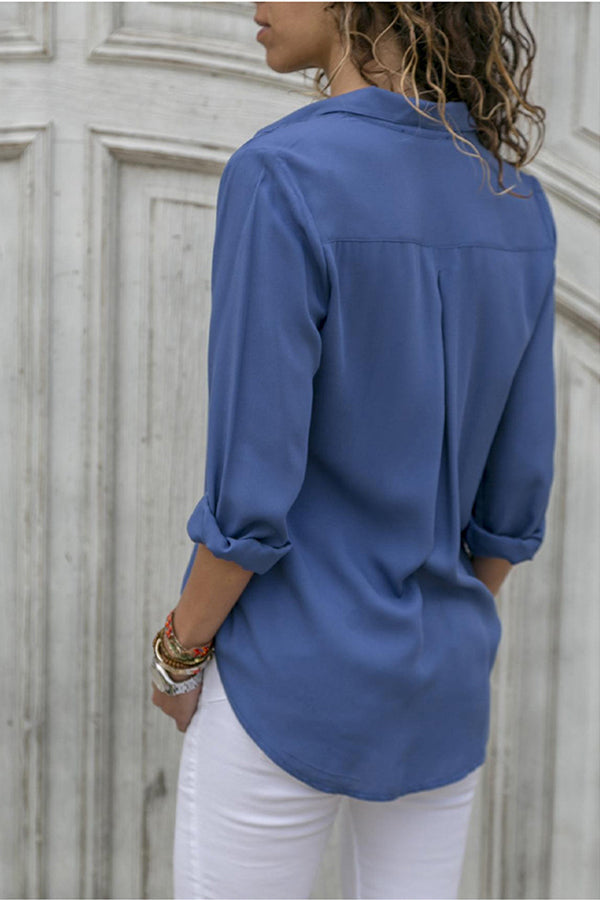 Breezy™ | Women's Button-Down Collared Long Sleeve Blouse