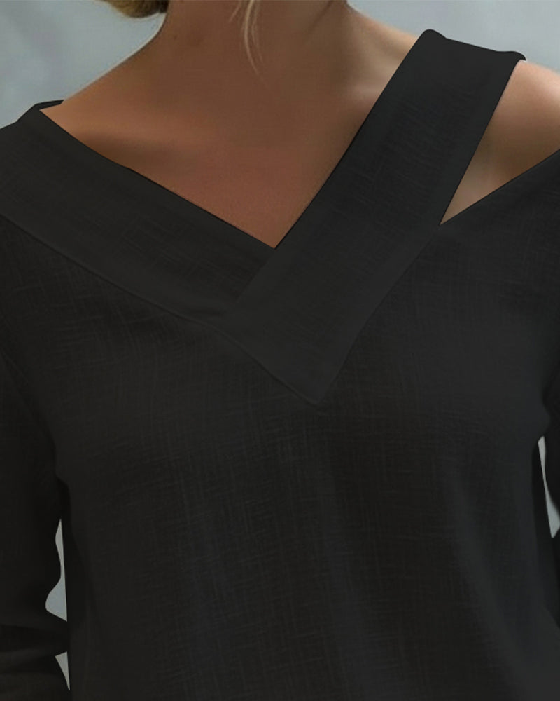 Aria™ | Women's Asymmetric V-Neck Long Sleeve Top