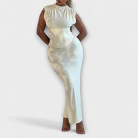 Style200™ | Vesper - Chic Strapless Corset Maxi Dress for Special Occasions