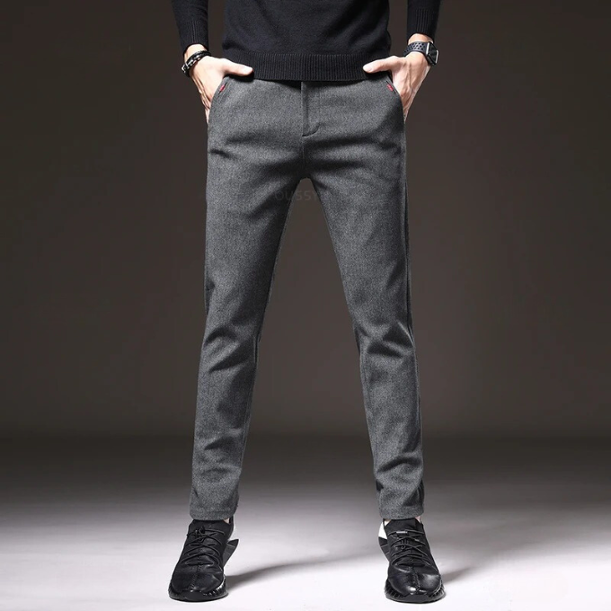 Cassius Brushed Straight-Leg Pants