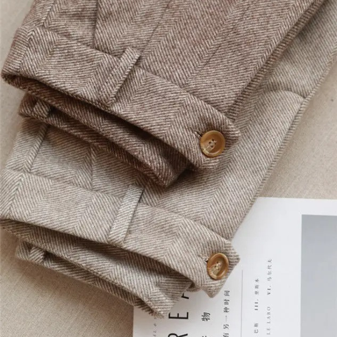 Harrow Herringbone Wool-Look Trousers