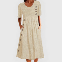 Style200™ | Chic Striped Midi Dress for Any Occasion
