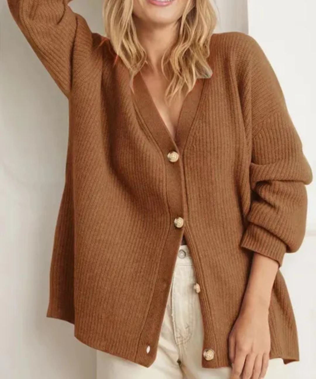 Autumn | Oversized Cardigan with Ribbed Knit Detail