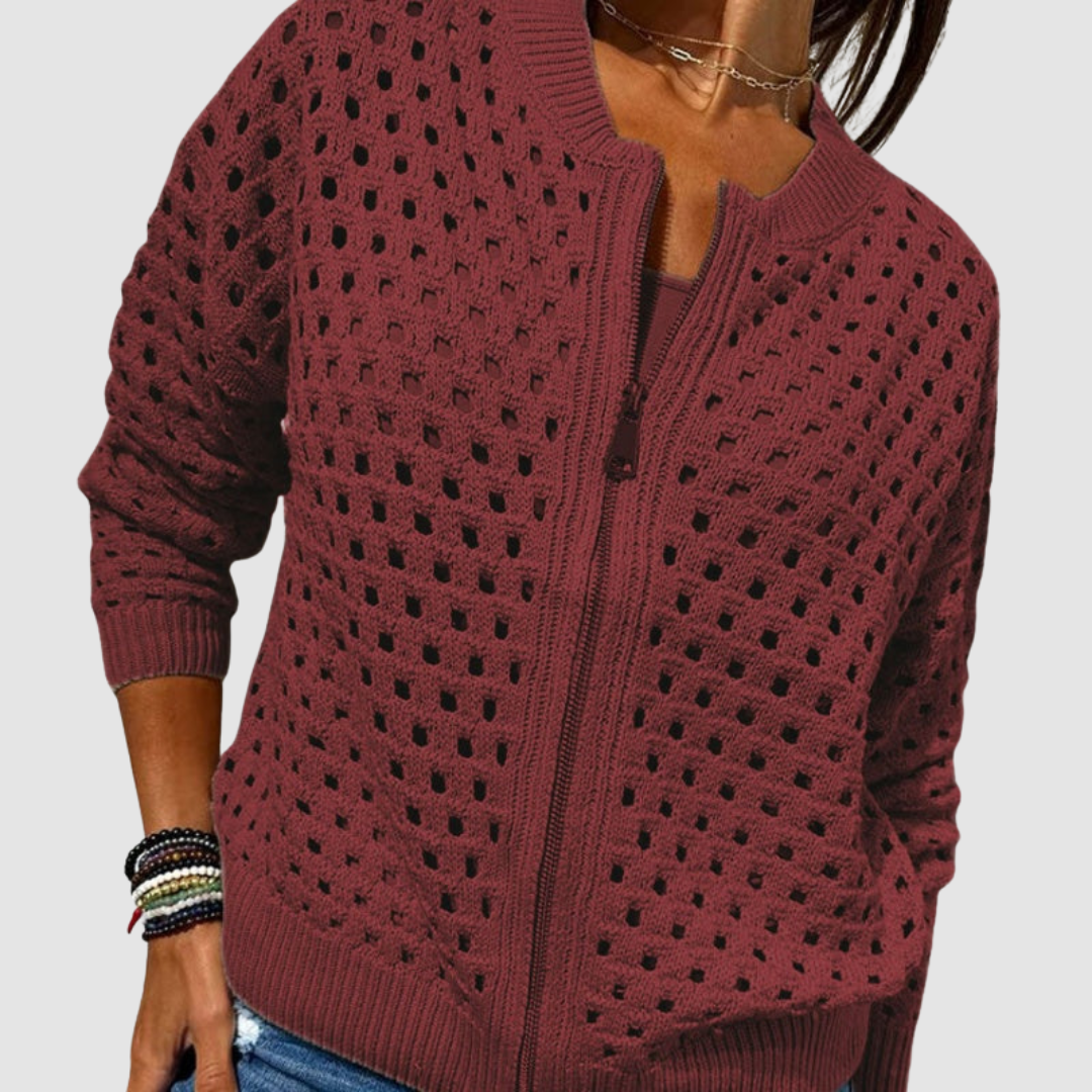 Marlow | Knit Cardigan with Crochet Cutout Detail
