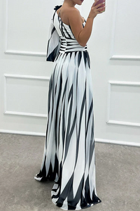 Ursule™ | Wedding Guest Dress - Striped One Shoulder Maxi
