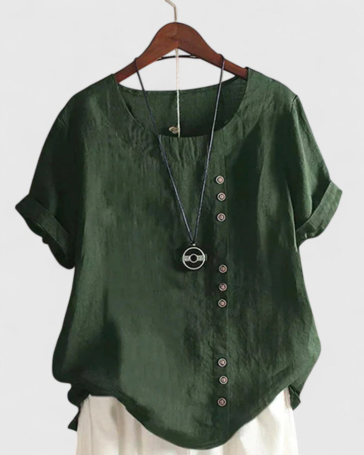 Elisavie™ | Chic Short Sleeve Blouse for Everyday Wear