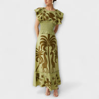 Style200™ | Chic Palm Tree Print Dress for Summer Events