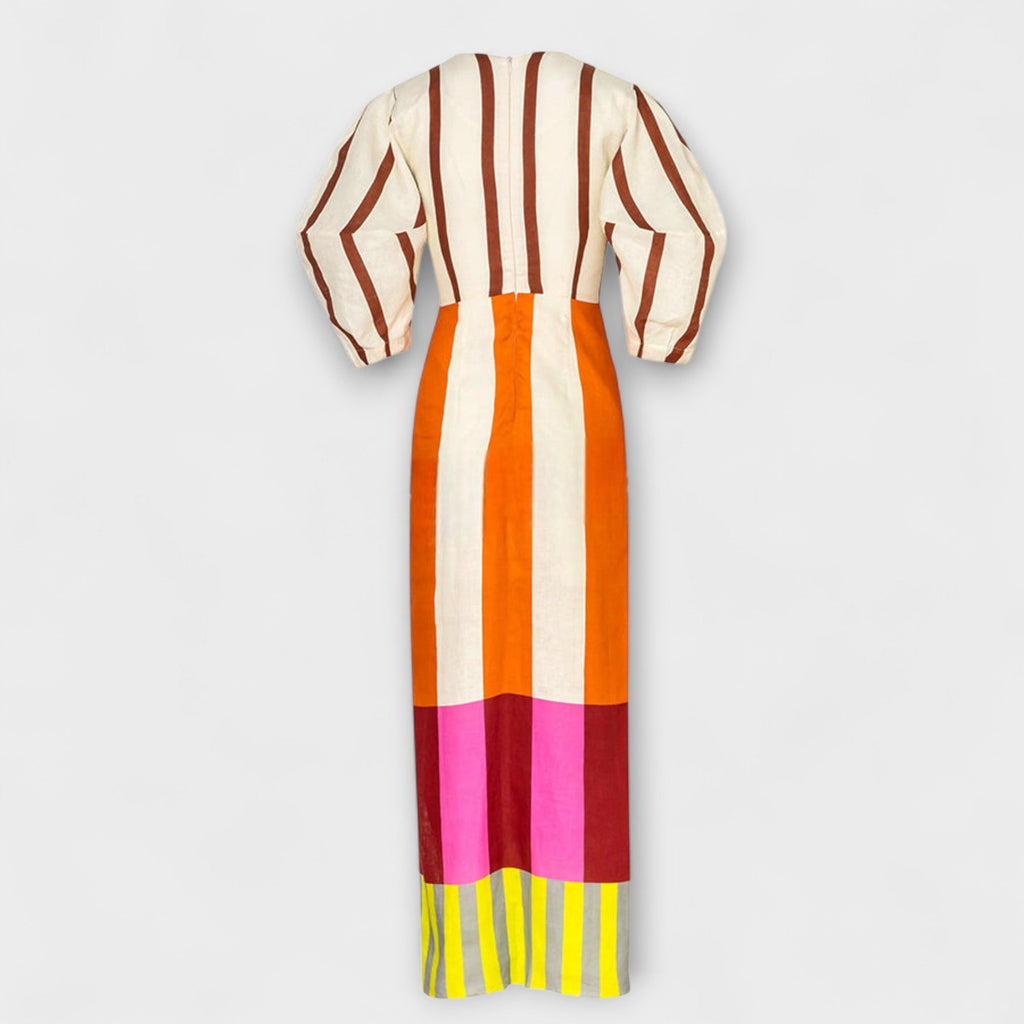 Style200™ | Kaya Maxi Dress: Chic Cutout & Puff Sleeves for Any Occasion