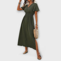 Style200™ | Heather - Boho V-Neck Long Sleeve Dress for Every Occasion