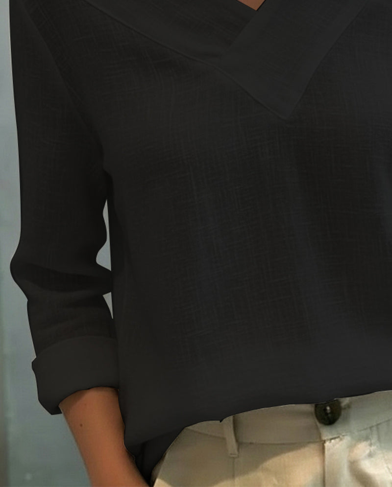 Aria™ | Women's Asymmetric V-Neck Long Sleeve Top