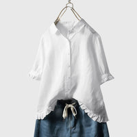 Pamela™ | Chic Cotton Blend Shirt for Any Occasion
