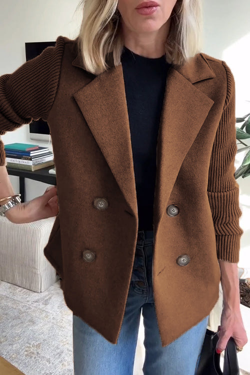 Nova | Fitted Blazer with Ribbed Sleeve Detail