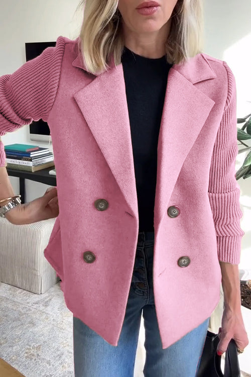 Nova | Fitted Blazer with Ribbed Sleeve Detail