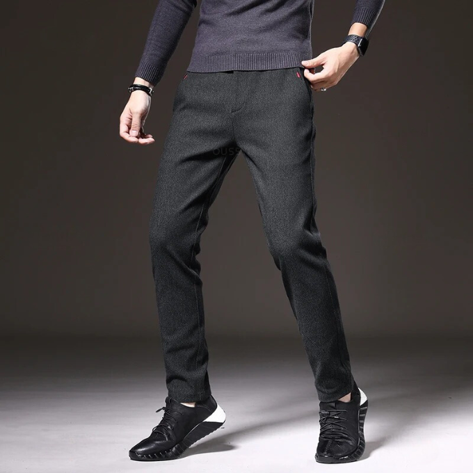 Cassius Brushed Straight-Leg Pants
