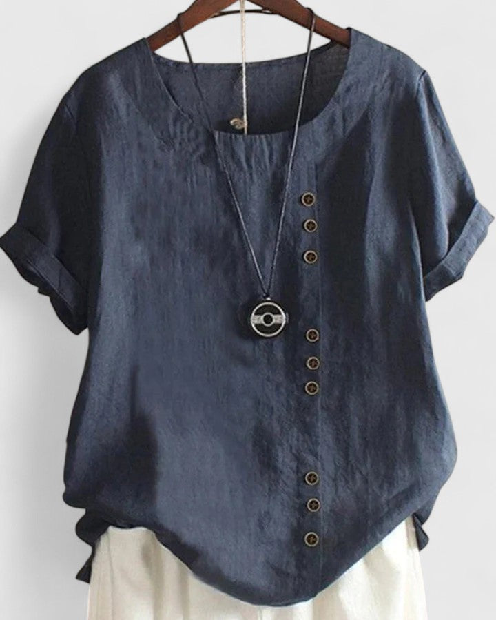 Elisavie™ | Chic Short Sleeve Blouse for Everyday Wear