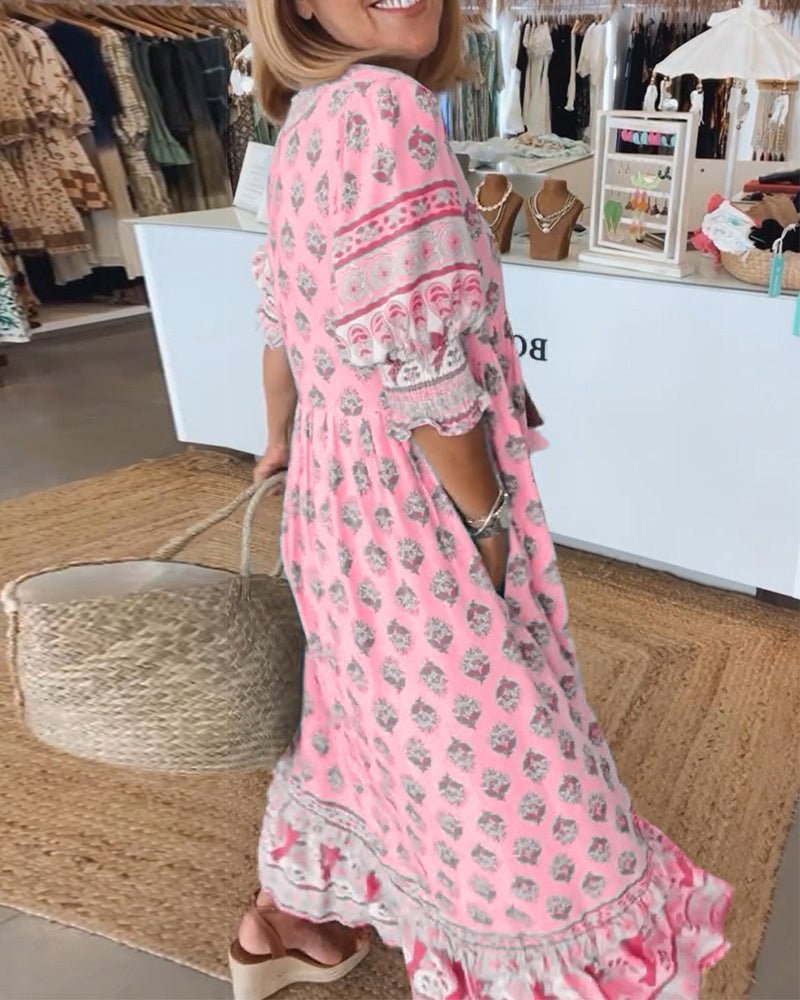 Mana™ | Floral V-Neck Dress for Stylish Occasions