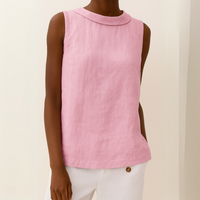 Maria™ | Sleeveless Roll Collar Top
