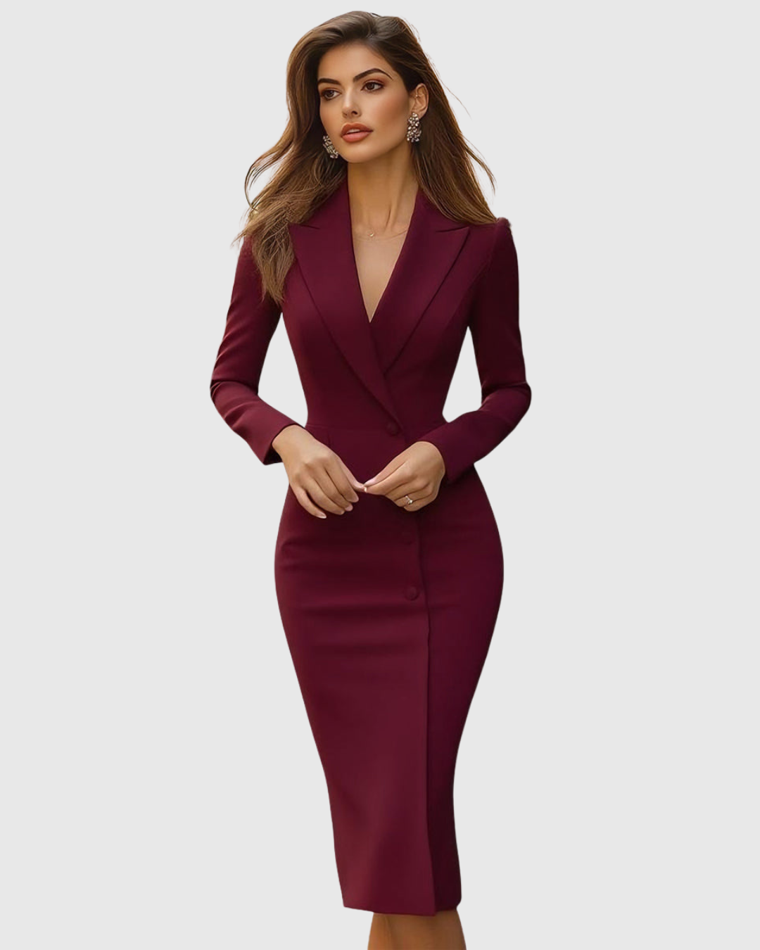 Élodie | Long Sleeve Midi Dress