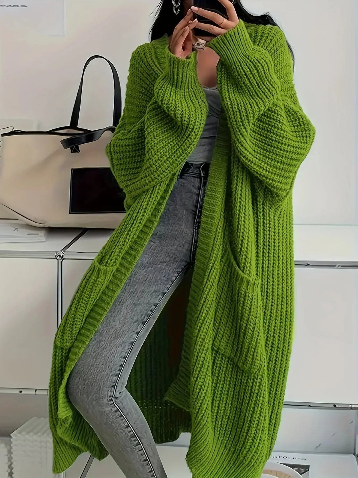 Blake | Long Cardigan with Chunky Ribbed Knit