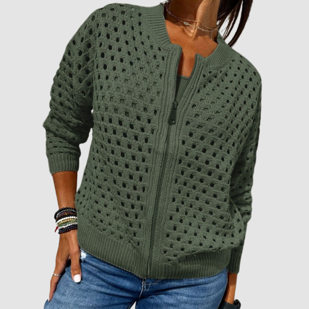 Marlow | Knit Cardigan with Crochet Cutout Detail