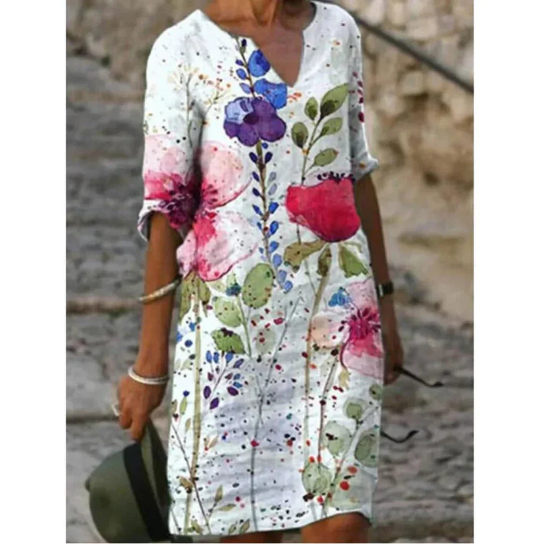 Isabella™ | Women’s Floral V-Neck Midi Dress