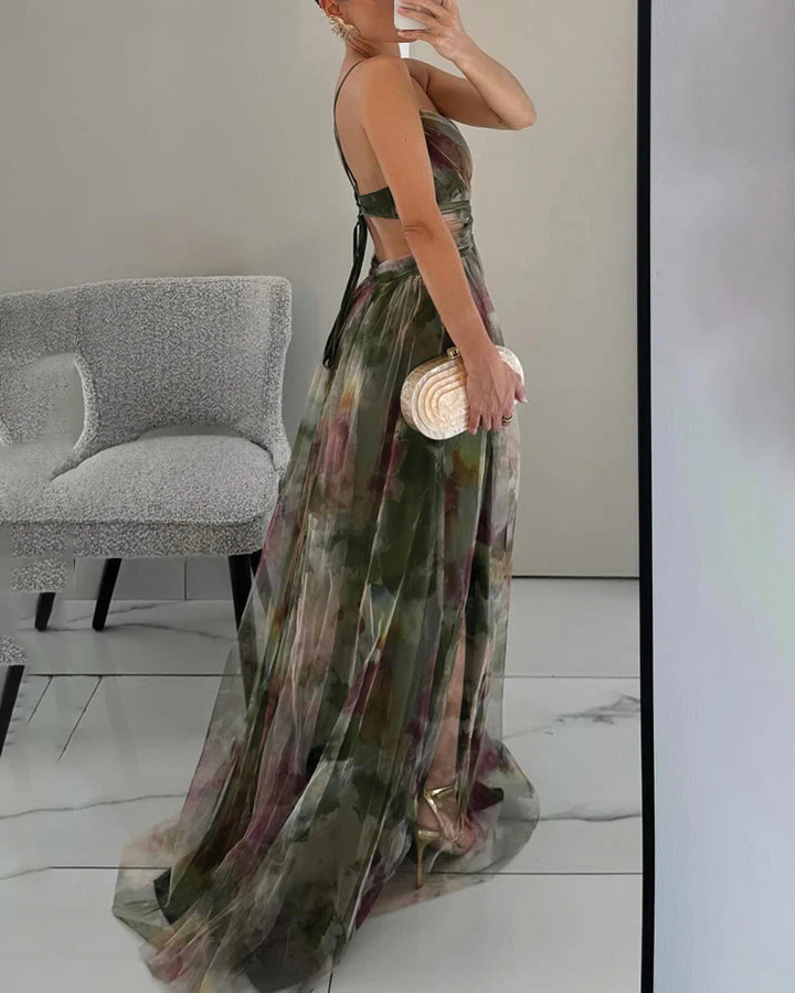 LUCÍA | Floral Organza Maxi Dress