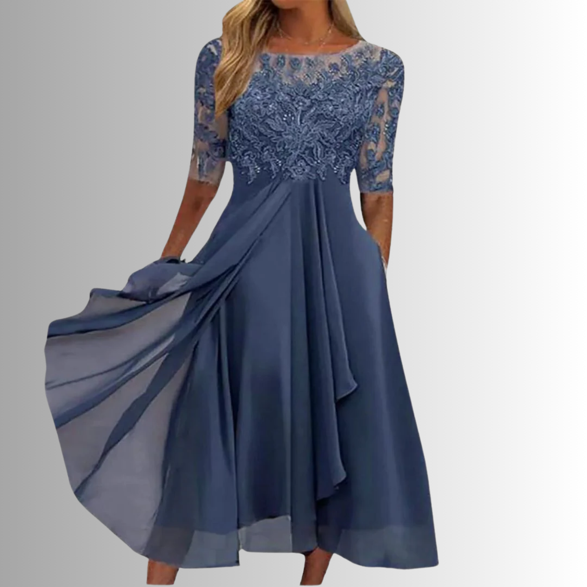 Béatrice | Crew Neck Midi Dress