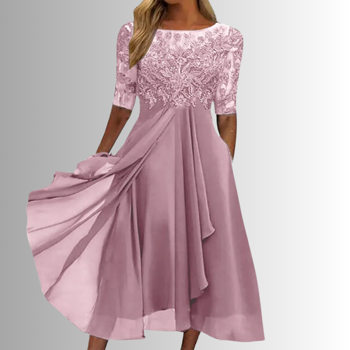 Béatrice | Crew Neck Midi Dress