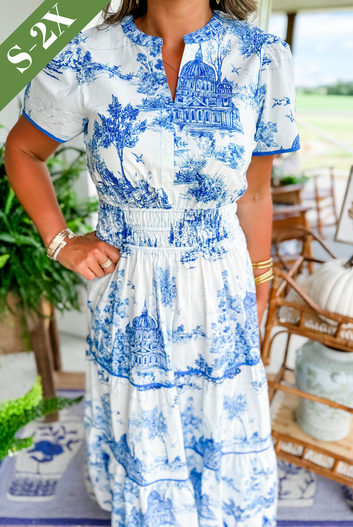 Eliza™ | Classic Toile Maxi Dress for Any Occasion