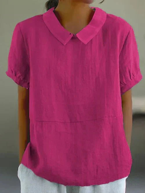 Ivy™ | Women's Peter Pan Collar Short Sleeve Casual Top