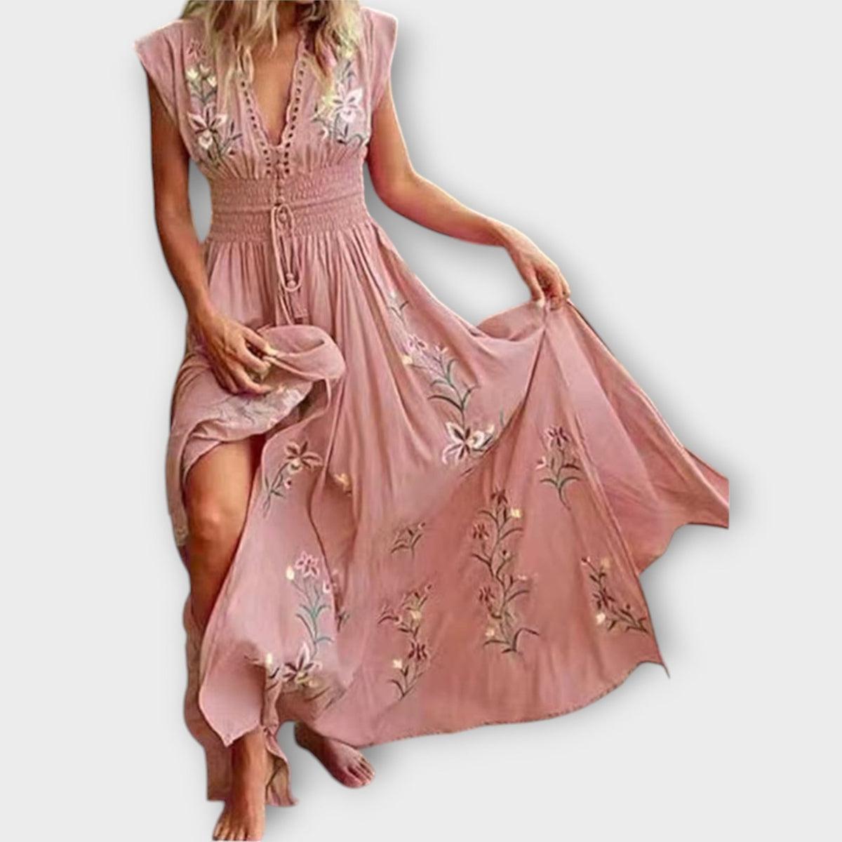 Style200™ | Felizia – Boho Dress with Intricate Embroidery for Festivals