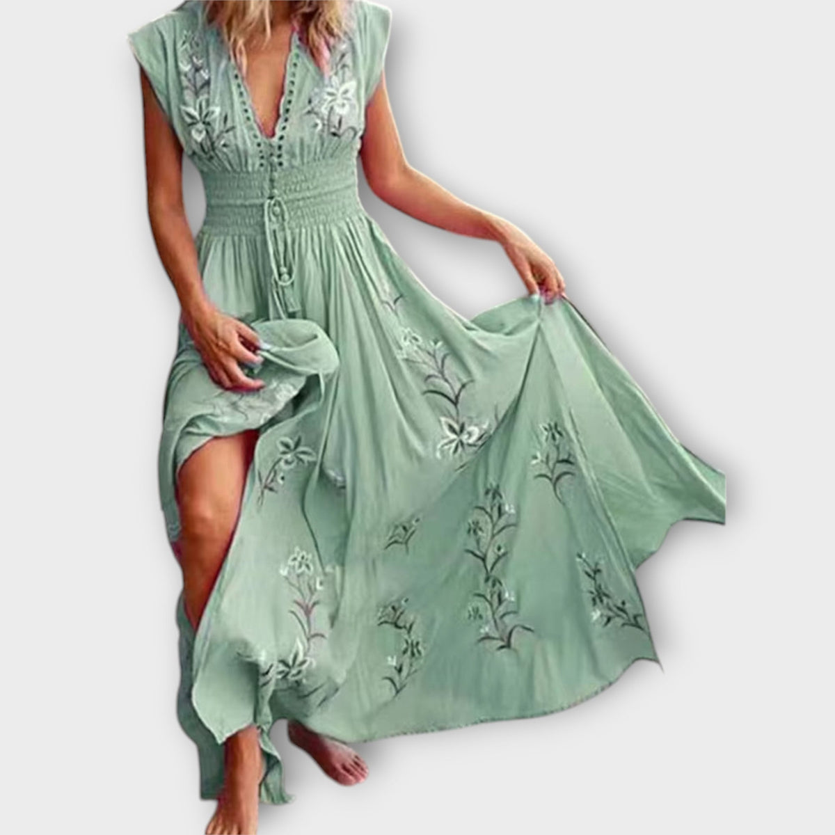 Style200™ | Felizia – Boho Dress with Intricate Embroidery for Festivals